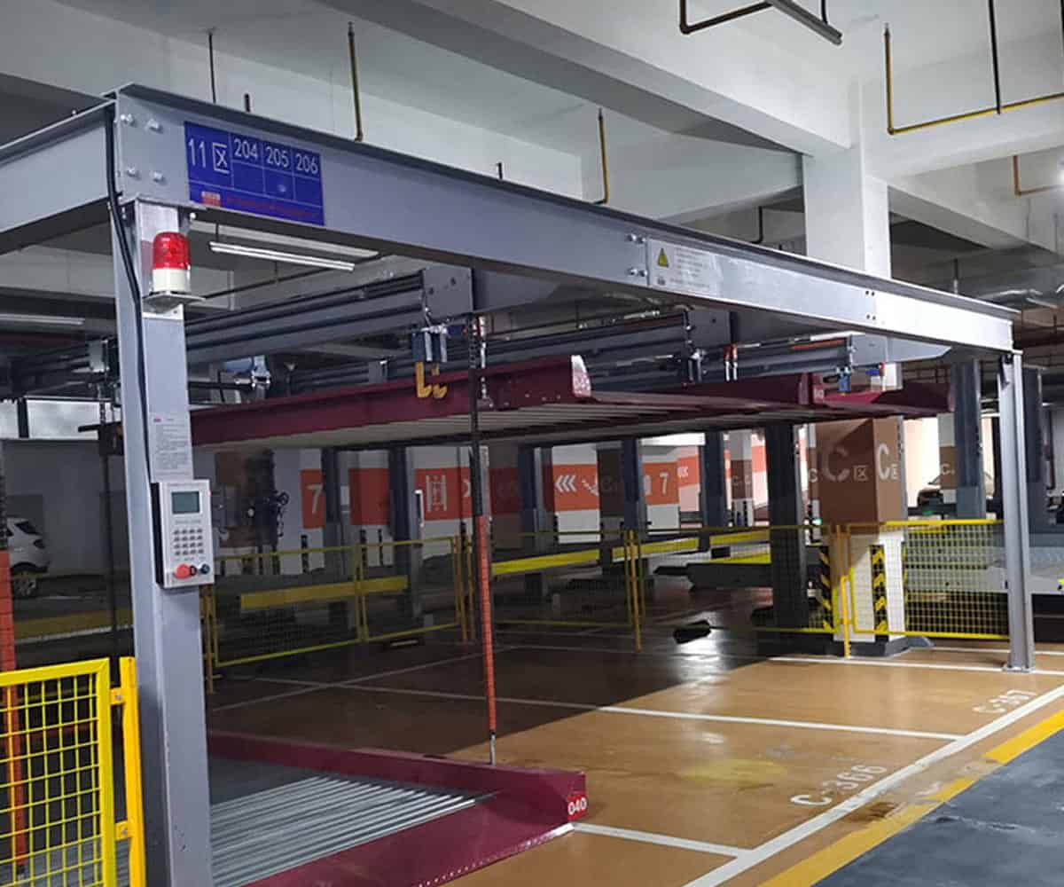 合川立體車庫的設備可分為自行式立體停車設備和半自動式